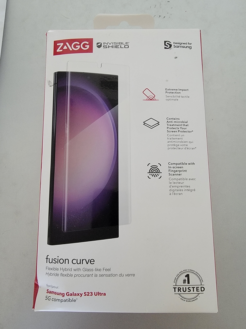 Zagg Fusion Curve Tempered Glass for Samsung Galaxy S23 Ultra